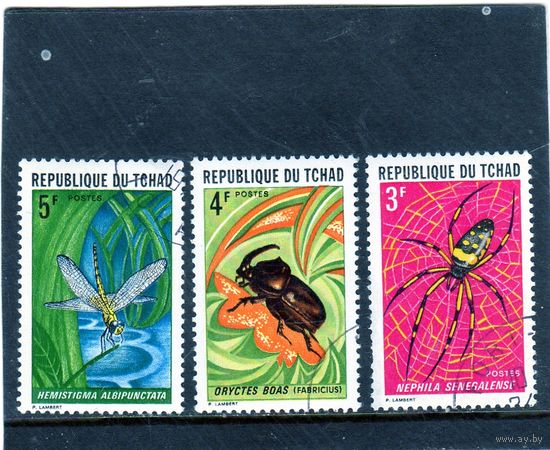 Чад.  Mi:TD 512-514. Серия: насекомые. 1972.