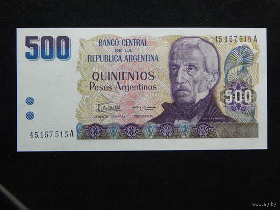 Аргентина 500 песо 1984г.UNC