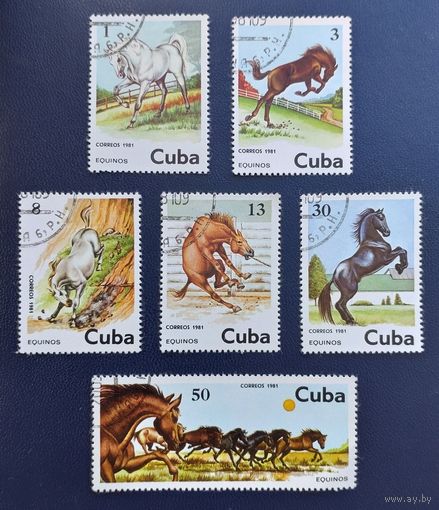 Куба.1981.Лошади (полная серия 6 марок)