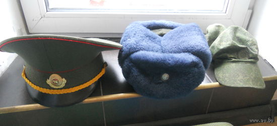 Фуражка, шапка-ушанка, кепка. 55-56 размер ЦЕНА ЗА  ВСЕ