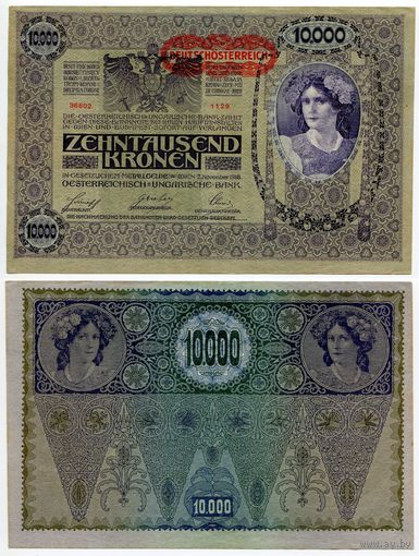 Австрия. 10 000 крон (образца 1918 года, выпуск 1919, P65, XF)
