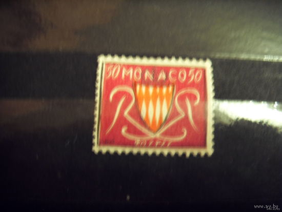 1954 княжество Монако герб чистая ориг. клей наклейка без дыр (1-7)