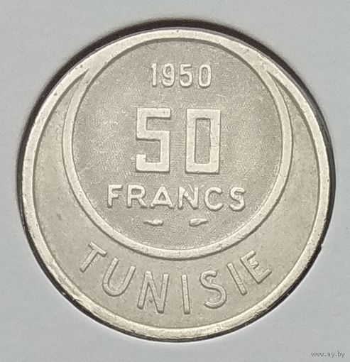 Тунис 50 франков 1950 г. В холдере