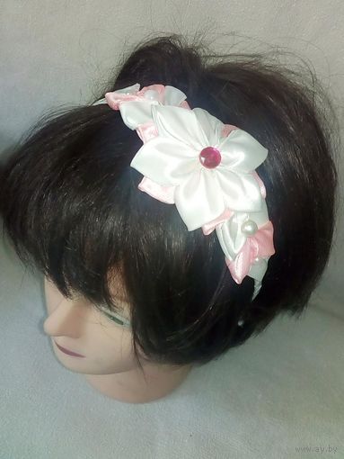 Обруч для волос цветок канзаши 2