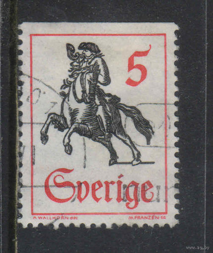 Швеция 1967 Конный почтальон по гравюре из газеты 1716 года  Стандарт #590Do