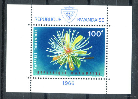 Руанда - 1966г. - Цветы - полная серия, MNH [Mi bl. 6 А] - 1 блок