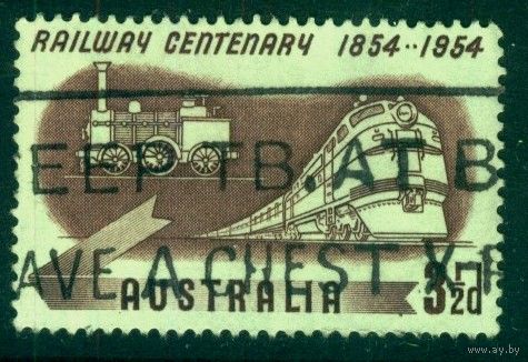 Австралия 1954 Mi# 248 Столетие австралийских железных дорог. Гашеная (AU03)