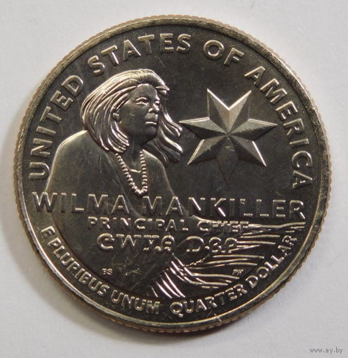 25 центов США 2022 Выдающиеся Женщины Америки Вилма Манкиллер 3-я монета Двор P и D