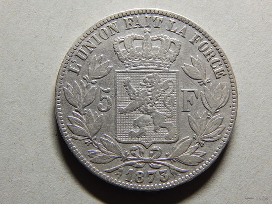 Бельгия 5 франков 1873г.