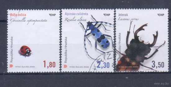 [470] Хорватия 2005. Фауна.Насекомые.Жуки. Гашеная серия.