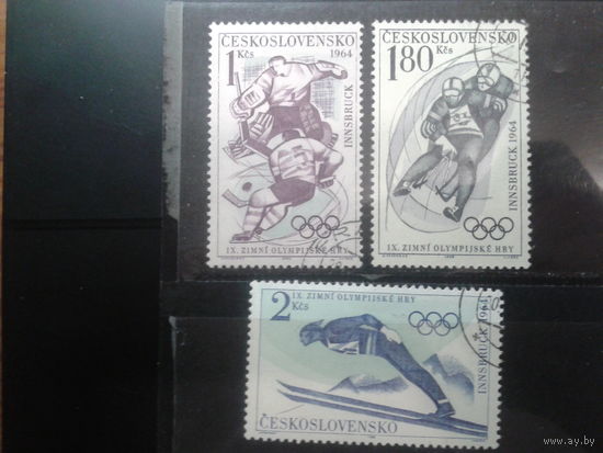 Чехословакия 1964 Олимпиада в Инсбруке Полная серия с клеем без наклеек