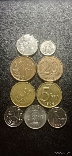 Бельгия 9 монет одним лотом - BELGIE