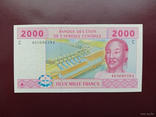 ЧАД 2000 франков 2002 UNC (Франк BEAK)