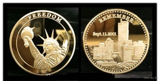 Памятная монета ПОМНИ 11 сентября 2001 года Трагедия в США