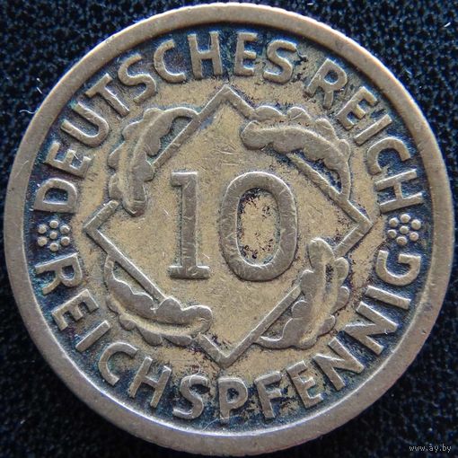 YS: Германия, 10 рейхспфеннигов 1929D, KM# 40 (2)