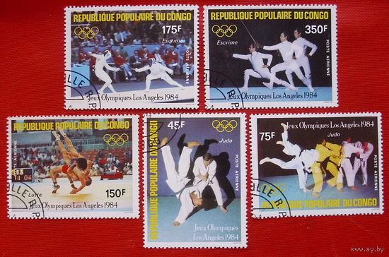 Конго. Спорт. ( 5 марок ) 1984 года.