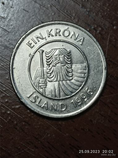 Исландия 1 крона 1996 года