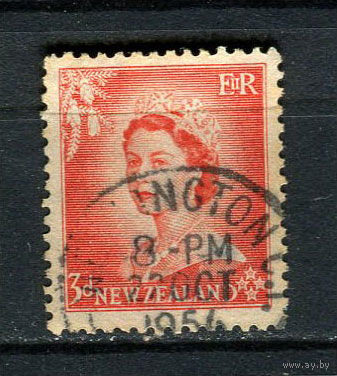 Новая Зеландия - 1953/1954 - Королева Елизавета II 3P - [Mi.336] - 1 марка. Гашеная.  (Лот 49DZ)-T5P5