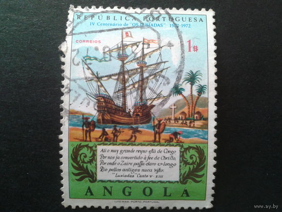 Ангола, колония Португалии 1972 парусник