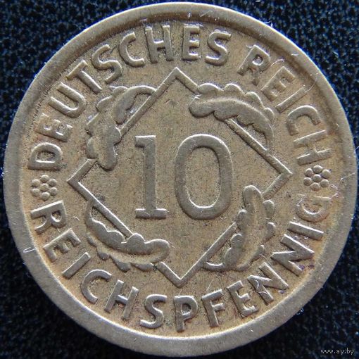 YS: Германия, 10 рейхспфеннигов 1935A, KM# 40 (1)