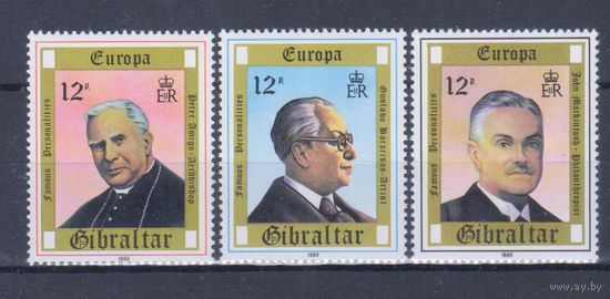 [140] Гибралтар 1980. Известные люди.Европа.EUROPA. СЕРИЯ MNH