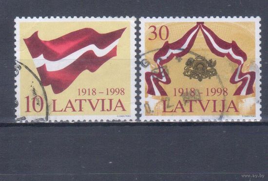 [461] Латвия 1998. 80-летие образования Латвийской республики. Гашеная серия.