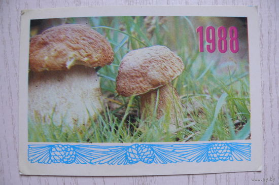 Календарик, 1988, Грибы (изд. Киев).
