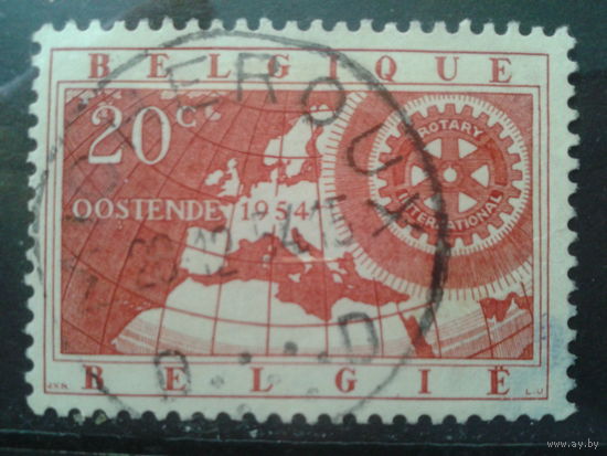 Бельгия 1954 Эмблема Ротари-клуба, карта