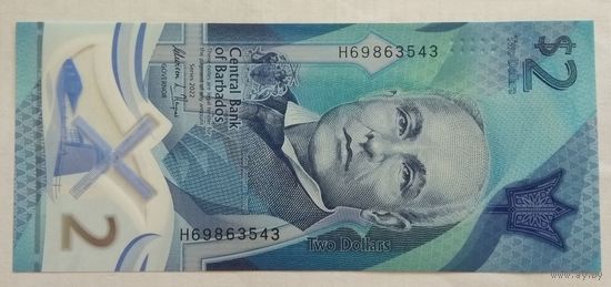 Барбадос 2 доллара 2022 г. Полимер