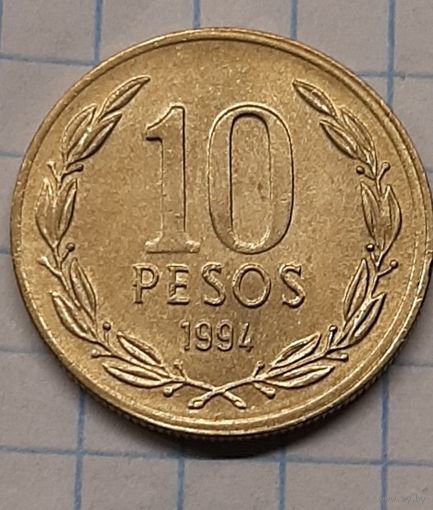 Чили 10 песо 1994г. km228.2