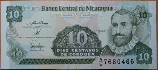 Никарагуа 10 сентаво 1991 UNC