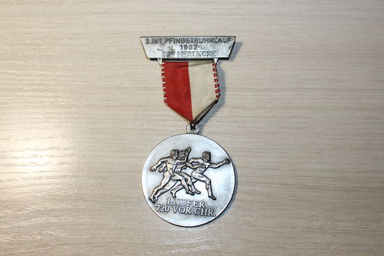 Спортивная медаль, Германия, 1982 год, тяжёлый металл.