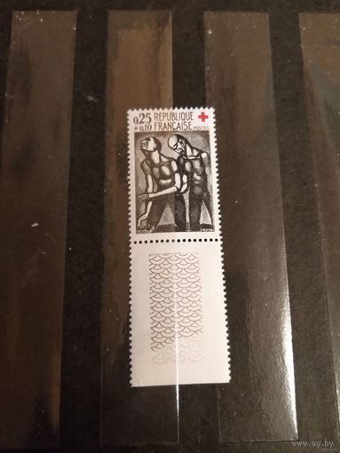 1961 Франция почтово-благотворительная в пользу Красного Креста медицина с полем чистая клей MNH** (3-11)