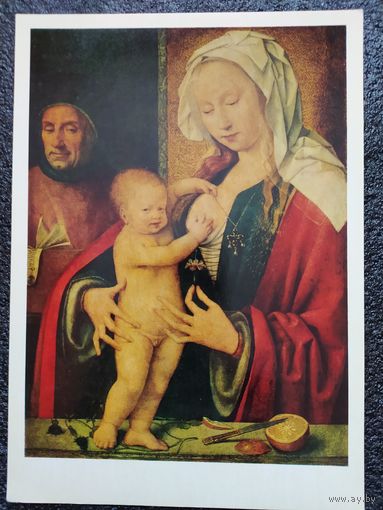 Открытка Иос фан Клеве. Около 1464 – около 1540. Св. семейство. Нидерландская живопись XV – XVI в. Государственный Эрмитаж.