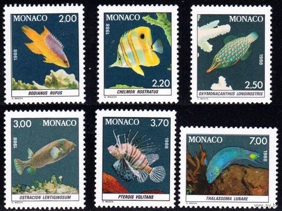 1988 Монако 1844-1849 Морская фауна 12,00 евро