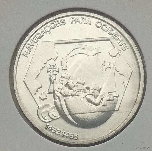 Португалия 200 эскудо 1991 г. Навигация на запад. В холдере