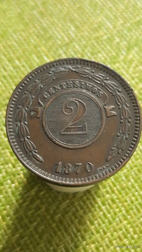 Парагвай 2 сентесимо 1870 г