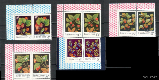 Ягоды Флора СССР 1982 год (5273-5277) серия из 5 марок **