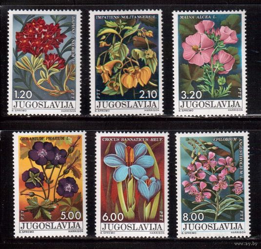 Югославия-1975(Мих.101-1606) **  , Флора, Цветы (полная серия)