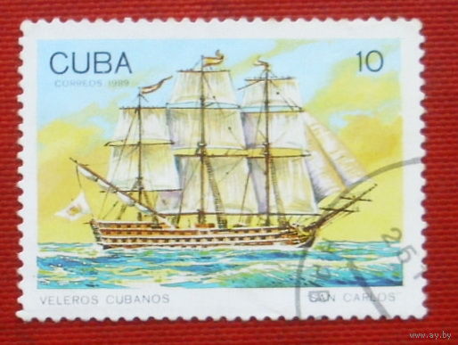 Куба. Корабли. ( 1 марка ) 1989 года. 3-7.