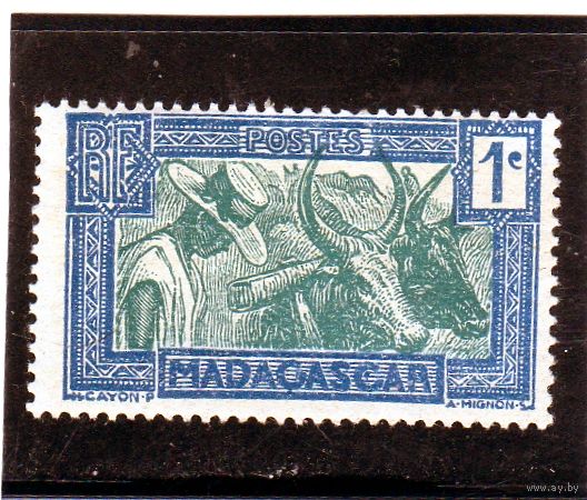 Мадагаскар.Ми-180. Зебу. Серия: регулярные марки.1933.