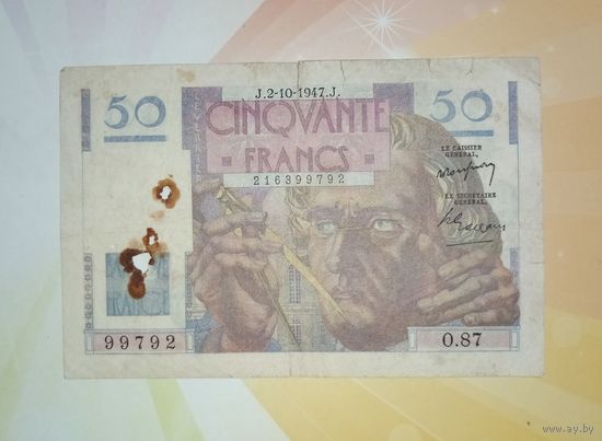Франция 50 франков 1947г.
