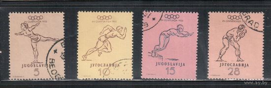 Югославия-1952(Мих.698-701) гаш.  , Спорт, ОИ-1952