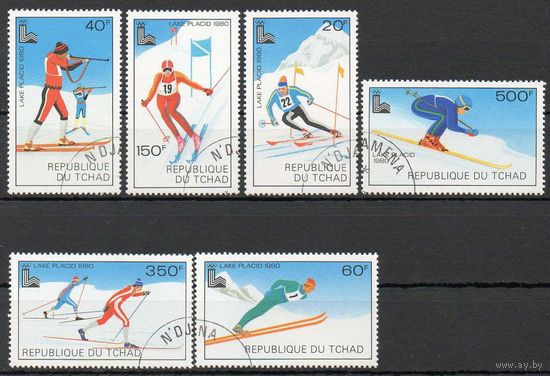 Олимпийские игры в Лэйк-Плэсиде Чад 1979 год серия из 6 марок
