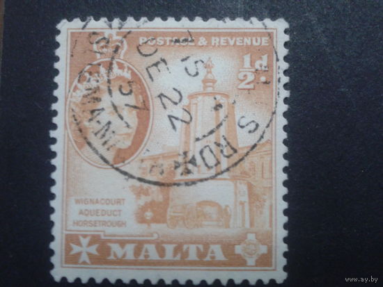 Мальта 1956 королева Елизавета 2 1/2 пенса