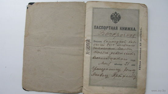 Паспорт 1918 г.