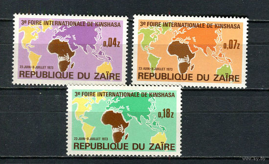 Конго (Заир) - 1973 - 3-ая Международная выставка в Киншасе - [Mi. 479-481] - полная серия - 3 марки. MNH.  (Лот 97EC)-T5P11