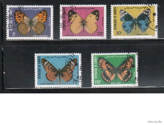 Джибути-1984 (Мих.386-390) гаш. , Фауна, Бабочки(полная серия)