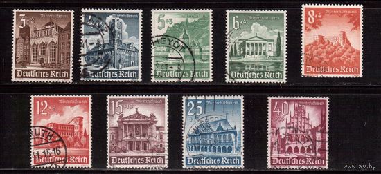 Германия-1940,(Мих.751-759)  гаш., Зимняя помощь, Архитектура, Замки(полная серия)(2)