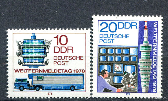 ГДР - 1978г. - Всемирный день удалённой связи - полная серия, MNH [Mi 2316-2317] - 2 марки